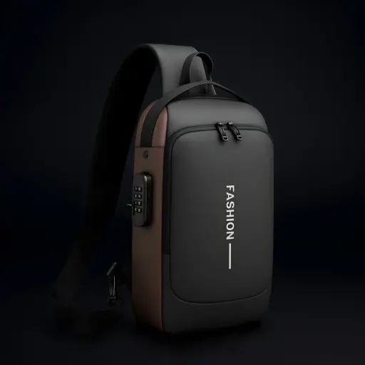 Anti-theft crossbody sling bag with USB port for travellers, Men & Women